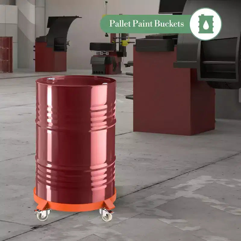 Carrello a tamburo da 55 galloni con ruote - Movimento agevole con cinque ruote girevoli a 360° e freni