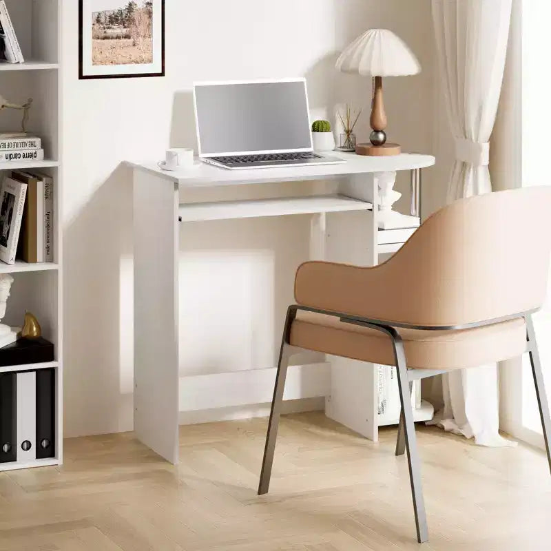 Scrivania per computer larga 15" con vassoio per tastiera e 2 scomparti