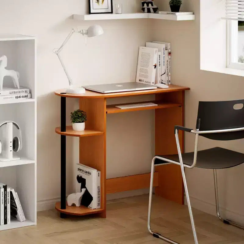 Scrivania per computer larga 15" con vassoio per tastiera e 2 scomparti