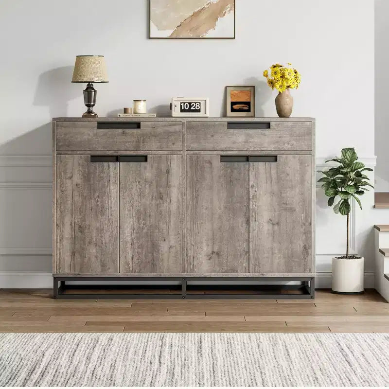 Madia credenza con 2 cassetti e 4 ante, tavolino da bar per cucina e sala da pranzo