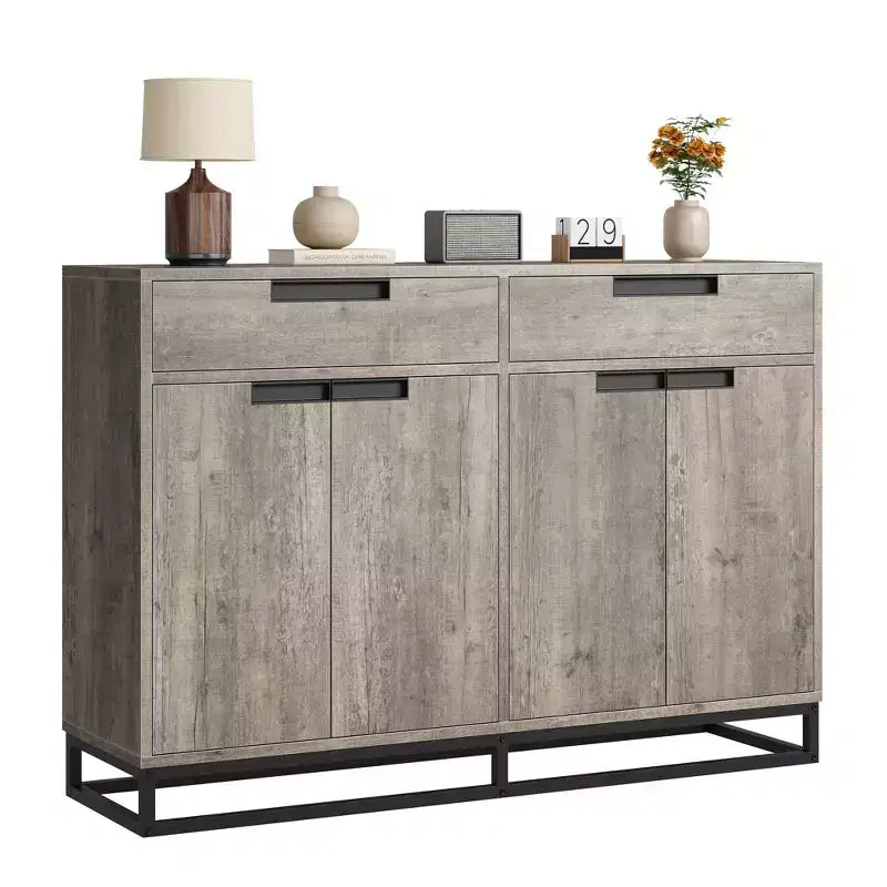 Madia credenza con 2 cassetti e 4 ante, tavolino da bar per cucina e sala da pranzo