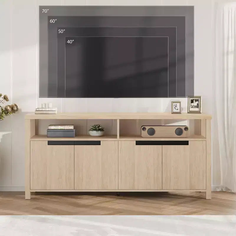 Mobile TV rustico da 63 pollici per TV da 70 pollici, mobiletto porta TV lungo con contenitore
