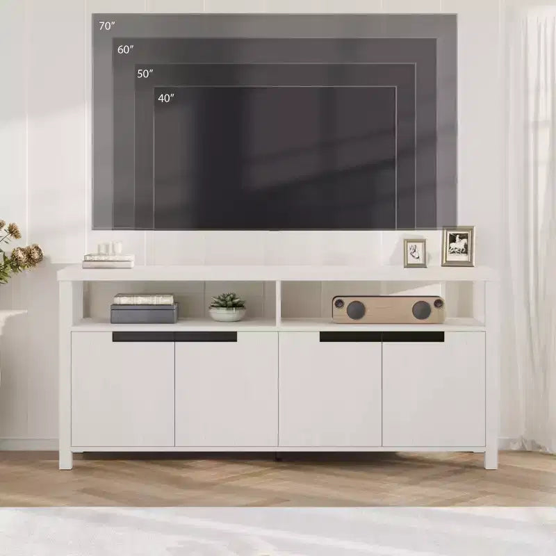 Mobile TV rustico da 63 pollici per TV da 70 pollici, mobiletto porta TV lungo con contenitore