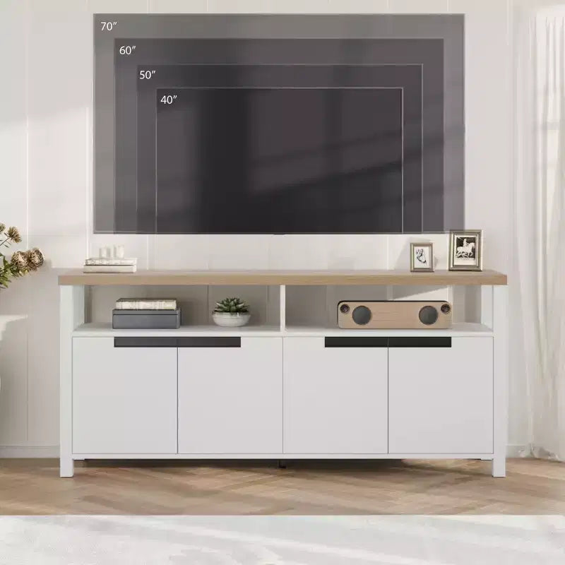 Mobile TV rustico da 63 pollici per TV da 70 pollici, mobiletto porta TV lungo con contenitore