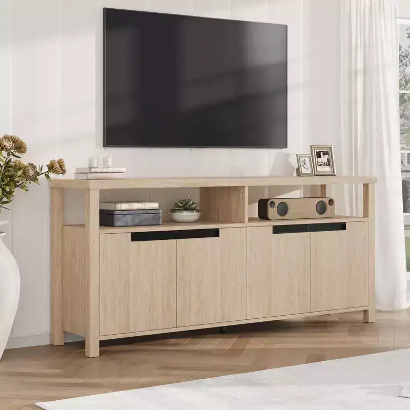 Mobile TV rustico da 63 pollici per TV da 70 pollici, mobiletto porta TV lungo con contenitore