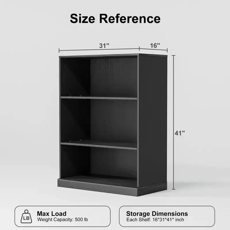 41x31x16 Mobiletto portaoggetti in legno senza ante per cucina, camera da letto, ingresso e soggiorno, nero