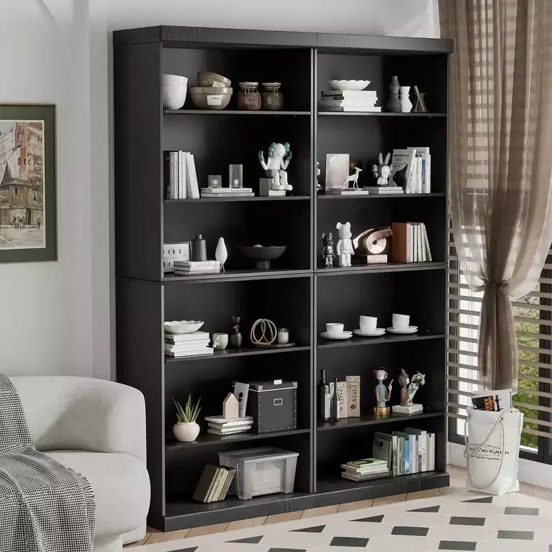 41x31x16 Mobiletto portaoggetti in legno senza ante per cucina, camera da letto, ingresso e soggiorno, nero