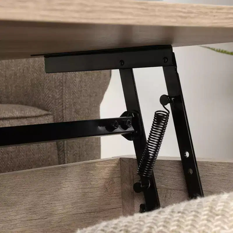 Tavolino da caffè moderno da 117 cm con piano sollevabile e vano portaoggetti nascosto