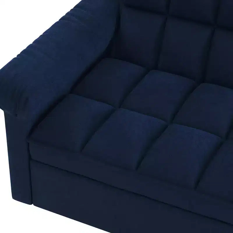 Divano Letto Loveseat in Flanella con Letto Estraibile e Schienale Regolabile