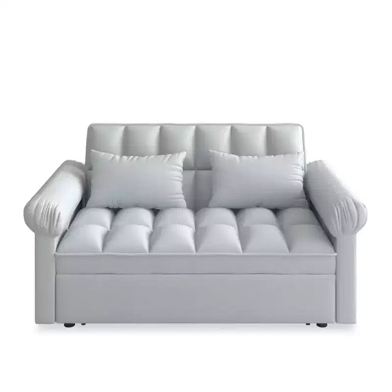 Divano Letto Loveseat in Flanella con Letto Estraibile e Schienale Regolabile