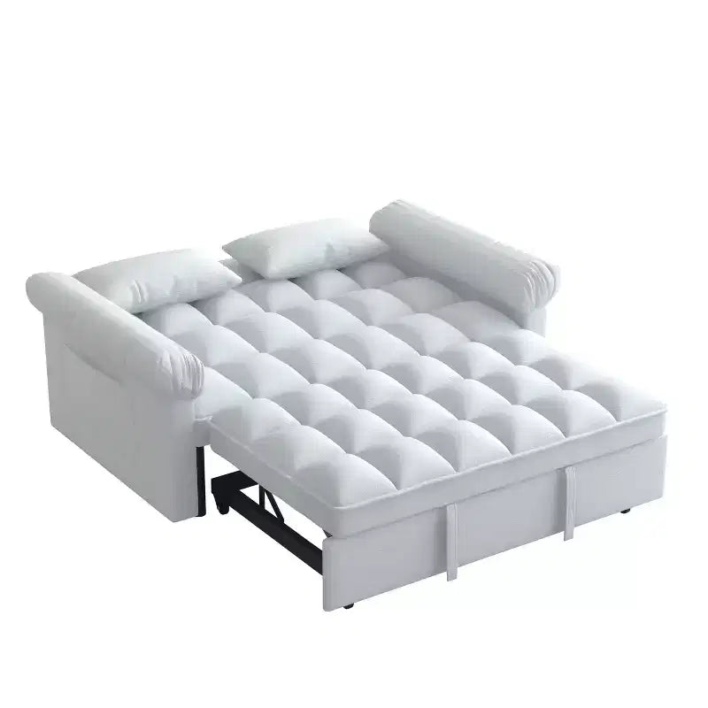 Divano Letto Loveseat in Flanella con Letto Estraibile e Schienale Regolabile