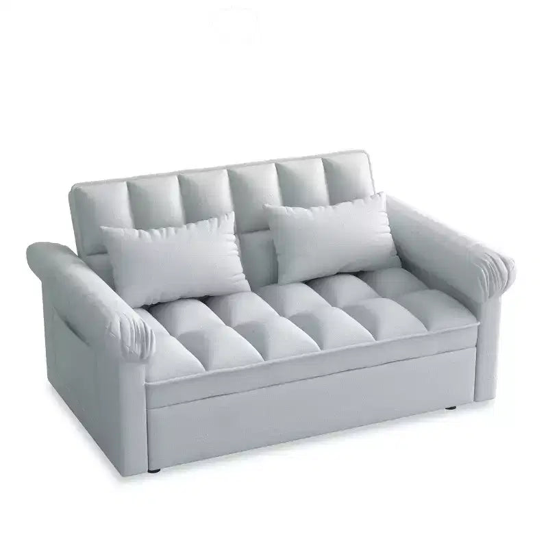 Divano Letto Loveseat in Flanella con Letto Estraibile e Schienale Regolabile