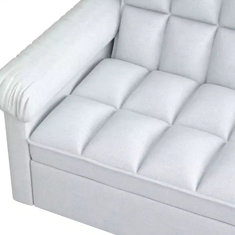 Divano Letto Loveseat in Flanella con Letto Estraibile e Schienale Regolabile