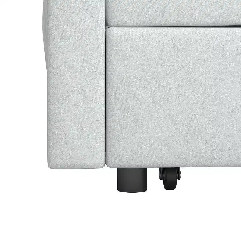 Divano Letto Loveseat in Flanella con Letto Estraibile e Schienale Regolabile