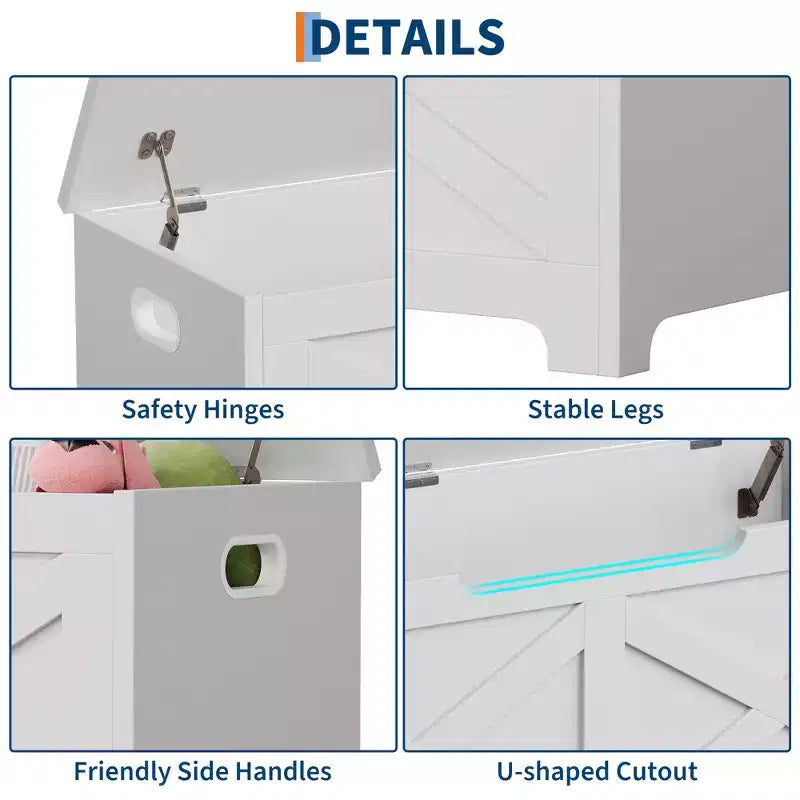 Sgabello Contenitore Decorativo 100cm, Elegante Poggiapiedi con Gambe dalla Forma Unica e Vano Portaoggetti