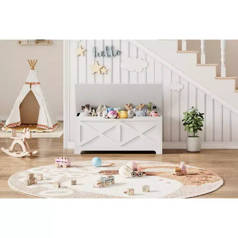 Sgabello Contenitore Decorativo 100cm, Elegante Poggiapiedi con Gambe dalla Forma Unica e Vano Portaoggetti