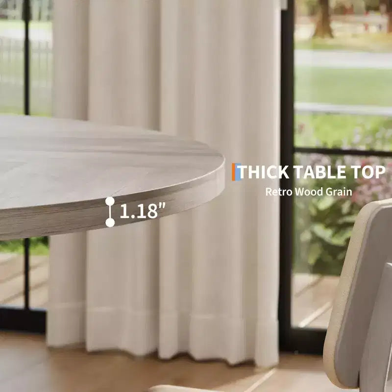 Tavolo da pranzo rotondo per 4-6 persone, tavolo da pranzo circolare da 120 cm con robusta base a croce