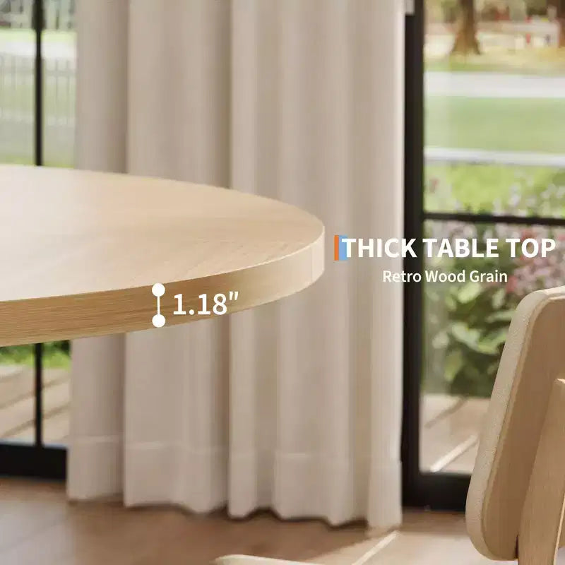 Tavolo da pranzo rotondo per 4-6 persone, tavolo da pranzo circolare da 120 cm con robusta base a croce