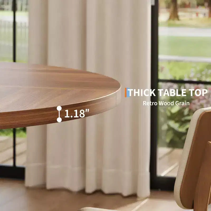 Tavolo da pranzo rotondo per 4-6 persone, tavolo da pranzo circolare da 120 cm con robusta base a croce