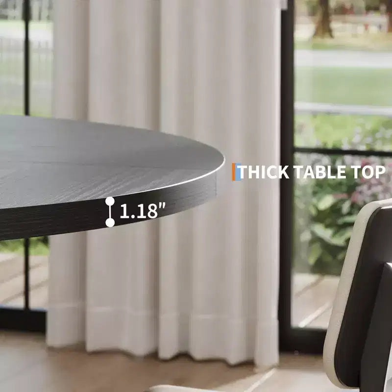 Tavolo da pranzo rotondo per 4-6 persone, tavolo da pranzo circolare da 120 cm con robusta base a croce