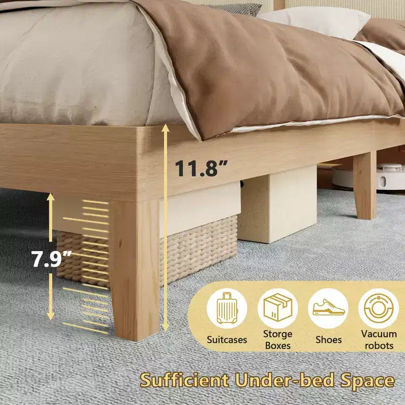Letto matrimoniale moderno con testiera contenitore, luci LED, stazione di ricarica, rivestito in velluto a coste, senza rumore, con doghe in legno, senza rete a molle