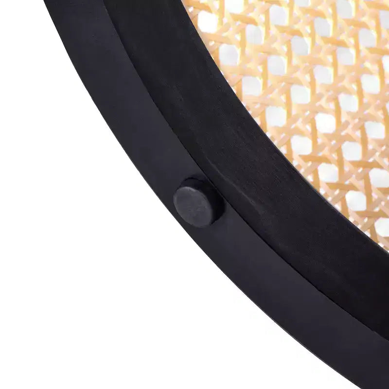 Tavolino rotondo in rattan con contenitore, tavolino bohémien per soggiorno e camera da letto