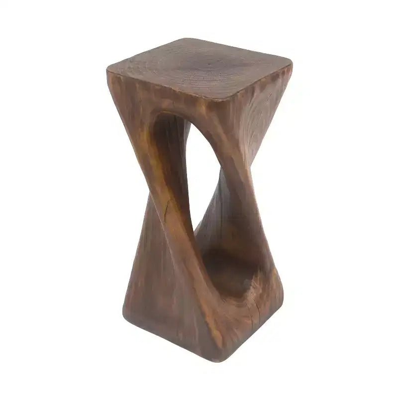 Tavolino con venature artistiche del legno per soggiorno, interni ed esterni, patio