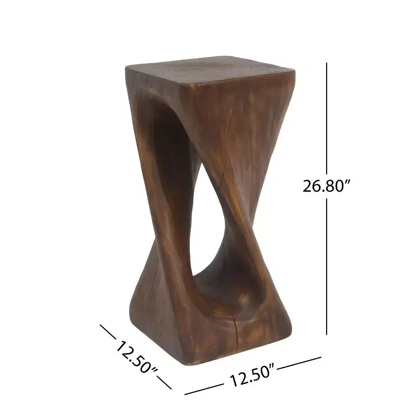 Tavolino con venature artistiche del legno per soggiorno, interni ed esterni, patio