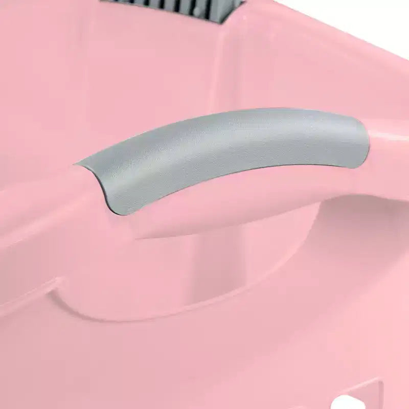 Cesta portabiancheria con ruote Ultra, 60 litri con manici, rosa, confezione da 4