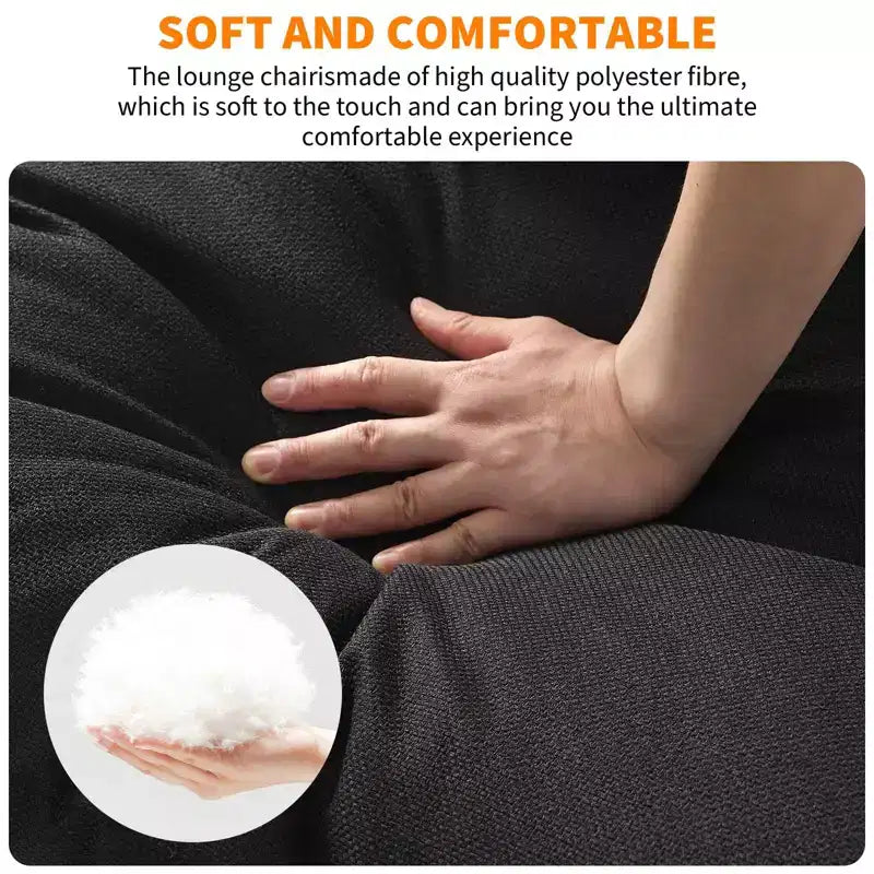 Poltrone a imbragatura, poltrona d'accento moderna di metà secolo, comoda sedia da lettura con imbottitura in schiuma triturata per sale lettura, camere da letto, balconi