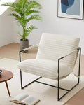 Sling Accent Chairs, Mid Century Modern Accent Chair, Cozy Reading Chair w/Shredded Foam Cushioning for Reading Rooms Bedrooms Balcony