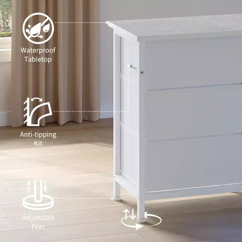 Mobile TV credenza da 70 pollici di lunghezza per TV da 65, 75, 80 pollici, cassettiera ampia con 13 cassetti in tessuto