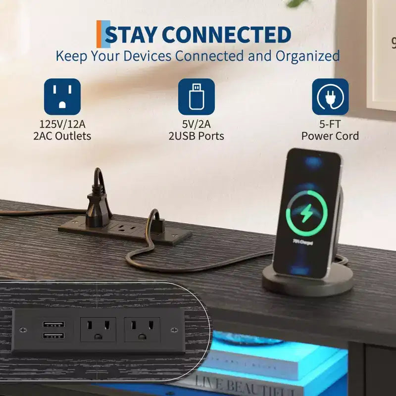 Mobile TV credenza da 70 pollici di lunghezza per TV da 65, 75, 80 pollici, cassettiera ampia con 13 cassetti in tessuto